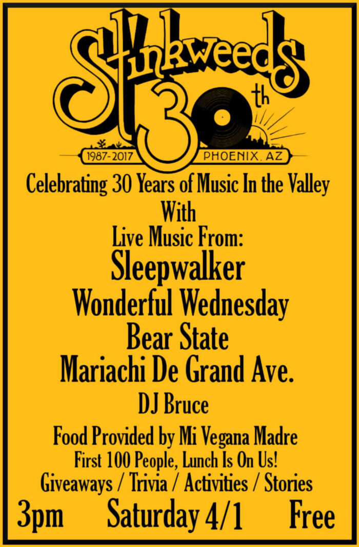 Stinkweeds 30th anniversary poster